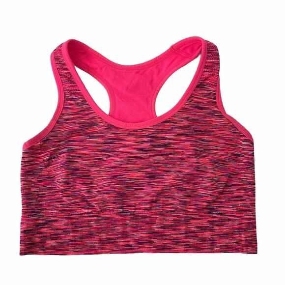 Neon Pink Low Impact Tek Gear Racerback Sports Bra - Picture 1 of 4